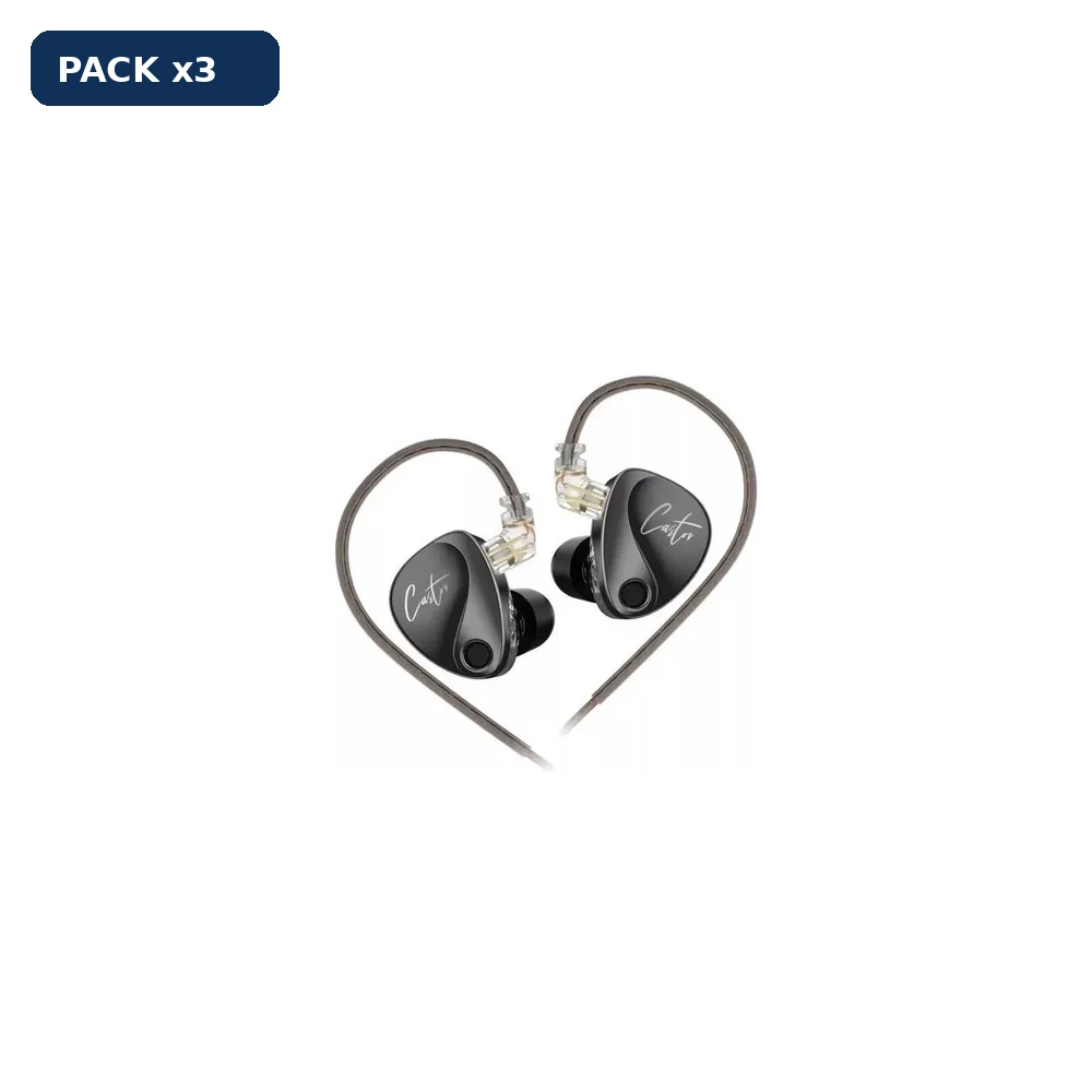 Pack x3 Auricular in ear KZ CASTOR cascos dinámicos de gama alta, sintonizables Monitor, cancelación de auriculares