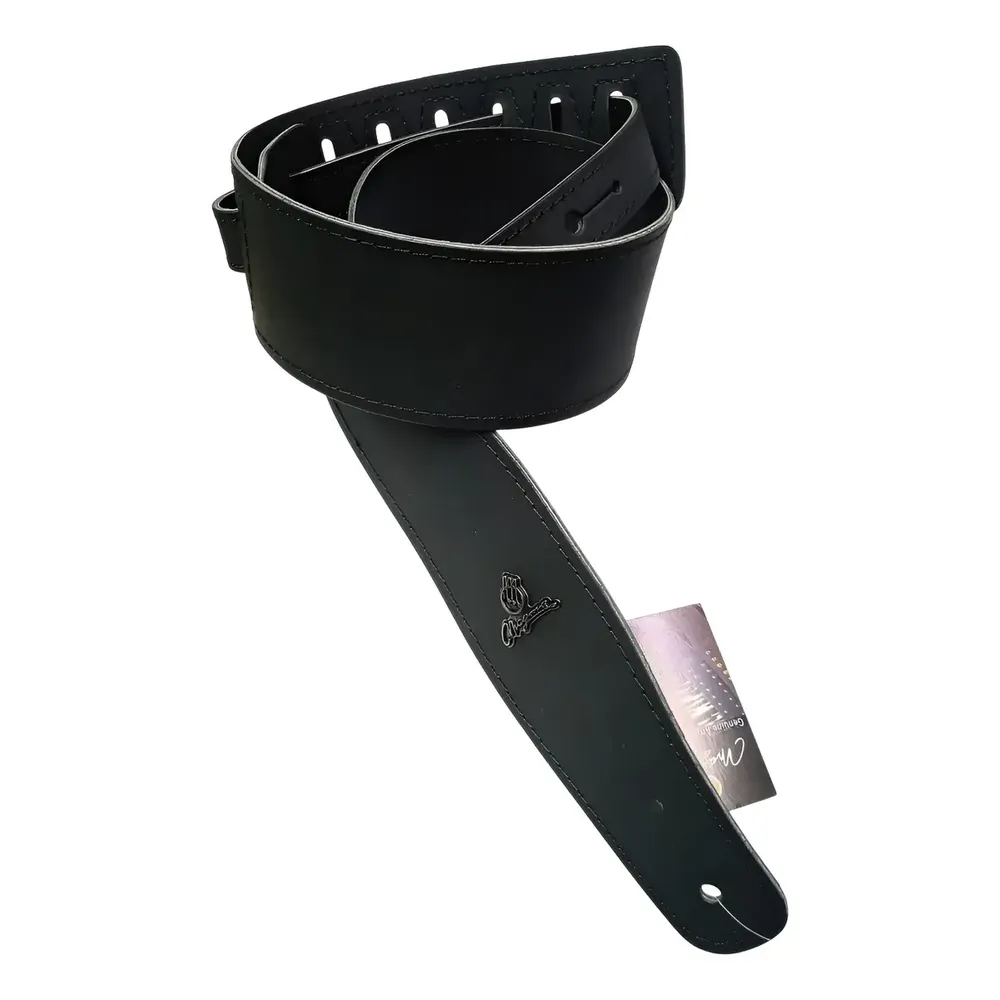 Correa Magma SMC01F "FINA" Forrada cuero negro con logo 5CMS